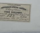 1861  4 Four Dollar Confederate States Of America Richmond Csa Bank Note Bond