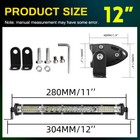 12inch Led Light Bar Spot Flood Combo For Truck Suv Atv Jeep Offroad Driving