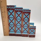 Thomas The Train   Friends Wooden Railway Lot Of Blue Risers Supports - Spirals