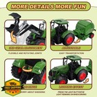 Peagprav Farm Tractor Toys Set Bale Haying Round Baler With Barn  Farmer cow    