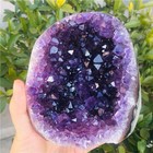 Natural Ametista Amethyst Geode Quartz Cluster Crystal Specimen Energy Healing T