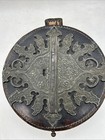Antique Leather Large Maritime Compass Case With Metal Emblem