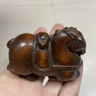 Chinese Japanese Boxwood Hand Carved Horse Hand Piece Statue Netsuke Gift