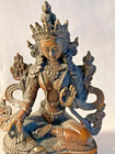 Vintage 5    Tara Statue     Tibetan Buddhist Bodhisattva Very Detailed Old