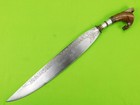 Antique Vintage Philippines Moro Barong Large Engraved Knife Sword W  Scabbard