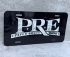 Pre Paper Route Empire License Plate Black Car Tag Sign Hip Hop Street Style