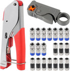 Coax Cable Crimper Kit Tool For Rg6 Rg59 Coaxial Compression Tool Fitting Wir   