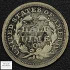 1853 1 O Seated Liberty Half Dime H10c  mythical Overdate  Die Crack   Date 