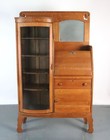 Early 20th Century Quarter Sawn Oak Side By Side Cabinet