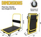 660lbs Steel Platform Truck 36 x24  Foldable Push Dolly Flatbed Cart W  Wheels