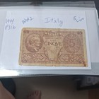 1944 Italy 5 Lire Sml Note - Ww2 Era - 82 Yr Old Circ Tape