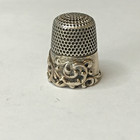 Antique Ketcham   Mcdougall Sterling Silver Thimble    embossed Scroll     C1890s
