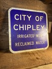 Vintage Aluminium Irigation Sign From Chipley  Fl