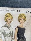 Vintage 1963 Sewing Pattern Butterick 2727 Sz 16 Bust 36    Uncut Coat Dress Nos