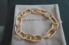 New davld yurmansterling 18kgold diamon 18mm Oval Cable Link 7 5bracelet