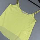 Vince Women s Xxs Neon Yellow Sheer Chiffon Camisole Tank Top Adjustable Straps