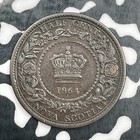 1864 Nova Scotia 1 2 Cent Half Cent Lot f9694 Nice 