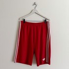 Adidas Originals Red 3-stripes Shorts Men   s Large Trefoil Logo