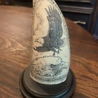 Scrimshaw Whale Tooth Resin Reproduction    soaring Eagle  Euc Vtg 6   x4   