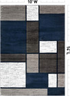 Modern Geometric Boxes Navy Area Rug  Fade-resistant Carpet For Large Living Roo