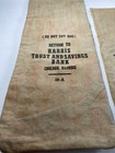 Vintage Harris Trust And Savings Bank Chicago Cloth Money Bags Lot Of 3