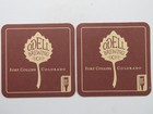 2 Beer Bar Coasters   Odell Brewing   Fort Collins  Colorado   Independent Craft