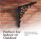 Decorative Shelf Brackets 2 Pack 12x2x12 Inch Black Cast Iron Wall Mount