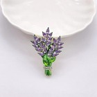 Purple Lavender Crystal Flower Brooch Elegant Rhinestone Pin Perfect Gift Women