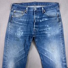 Levis 501 Jeans Mens 36x28 Blue Denim Pants Button Fly Faded Thrashed  tag36x32 