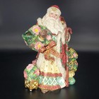 Fitz   Floyd Classic Santa Ceramic Pitcher Holding Wreath   Cane 11  As-is Read