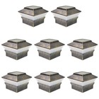 8 Black Bronze Brown White 4 X 4 Solar Post Lights Outdoor Deck Cap Fence Vinyl