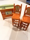 Vintage Fisher Price Loving Family Dollhouse Kitchen Island Bar Chairs Lot Green
