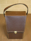 Vintage Faux Leather Bar Case Travel Set Decanters Bourbon scotch Shot Glasses