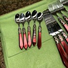 Bugatti By Vietri Dolce Vita Red 18 10 Stainless Italy Flatware Set Of 18 Pieces