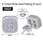 Vexxs Men s Cz Stud Earrings 14k Gold Plated 925 Sterling Silver