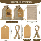 25 Pcs Burlap Gift Bags 4x6 Inch Drawstring Favor Pouches With Tags   Twine