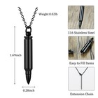 Bullet Memorial Keepsake Pendant Locket Stainless Steel Cremation Ashes Urn Neck