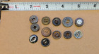 Vintage Antique Metal Workwear Buttons Lot 12 Overall Denim Work Clothes Sewing