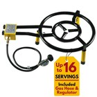 16  Dual Ring Propane Burner Set For Paella Cooking - Stand   Regulator Included