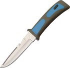 Diving Knife   Rite Edge 4in Stainless Steel Blade Blue gray Rubber   Sheath
