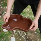 Turtle Feeding Dish Reptile Bathing Pool With Ramp And Basking Terrace Aquarium 