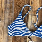 Triangl Women s X-small Blue White Nylon Spandex Maia Zebra Spalsh Bikini Top