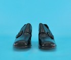 Men s Vtg Nos 70s Black Monk Strap Shoes Sz 10 C Florsheim 1970s Disco Buckle