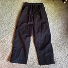 Chef Pants Solid Black Color W pockets Elastic Waist Medium Size 