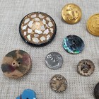 27 Vintage Assorted Buttons Swedish Brass Navy  Metal  Glass  Paua Shell  Wood