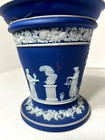 1910 Cobalt Dark Blue Jasperware Wedgwood Vase Planter  etruer  Mark - A f 6 