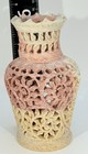 Hand-carved Soapstone Incense Burner Or Vase With Openwork Floral Design