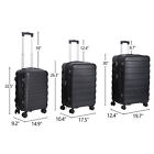 3 Piece Luggage Set Expandable Suitcase Spinner Carry-on Luggage Travel Black