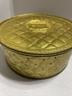 Vintage Gold Metal Tin Embossed Country Inn Fruit Cake Guildcraft Empty 10  X3 5