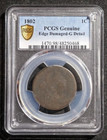 1802 Draped Bust Large Cent Pcgs Good Details Edge Damaged